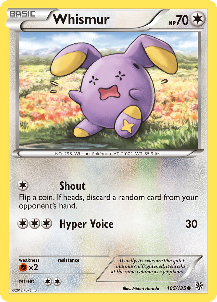 Whismur (105/135) [Black & White: Plasma Storm] | Exor Games Truro