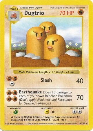 Dugtrio (19/102) [Base Set Shadowless Unlimited] | Exor Games Truro