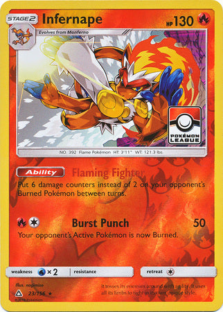 Infernape (23/156) (League Promo) [Sun & Moon: Ultra Prism] | Exor Games Truro