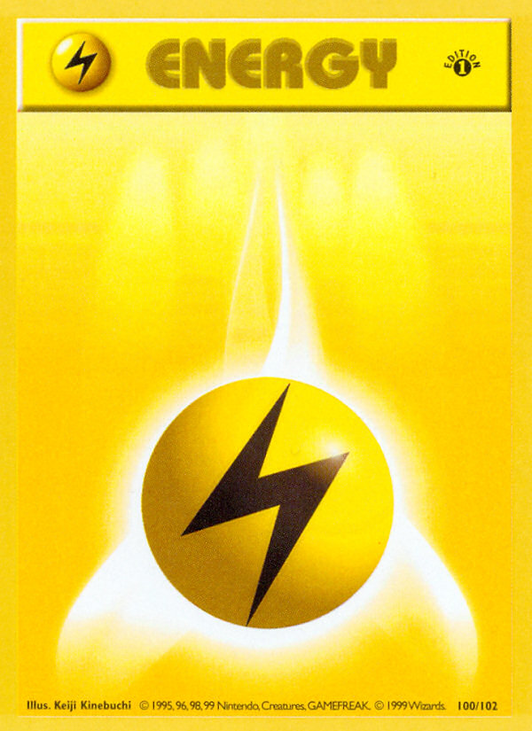 Lightning Energy (100/102) (Shadowless) [Base Set 1st Edition] | Exor Games Truro