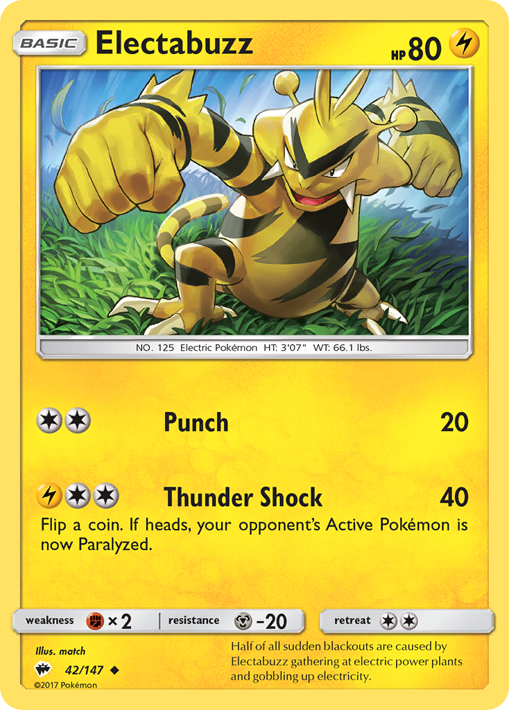 Electabuzz (42/147) [Sun & Moon: Burning Shadows] | Exor Games Truro