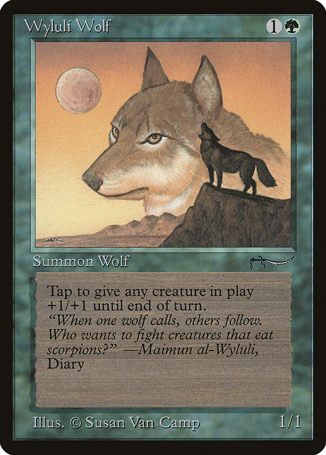 Wyluli Wolf (Light Mana Cost) [Arabian Nights] | Exor Games Truro