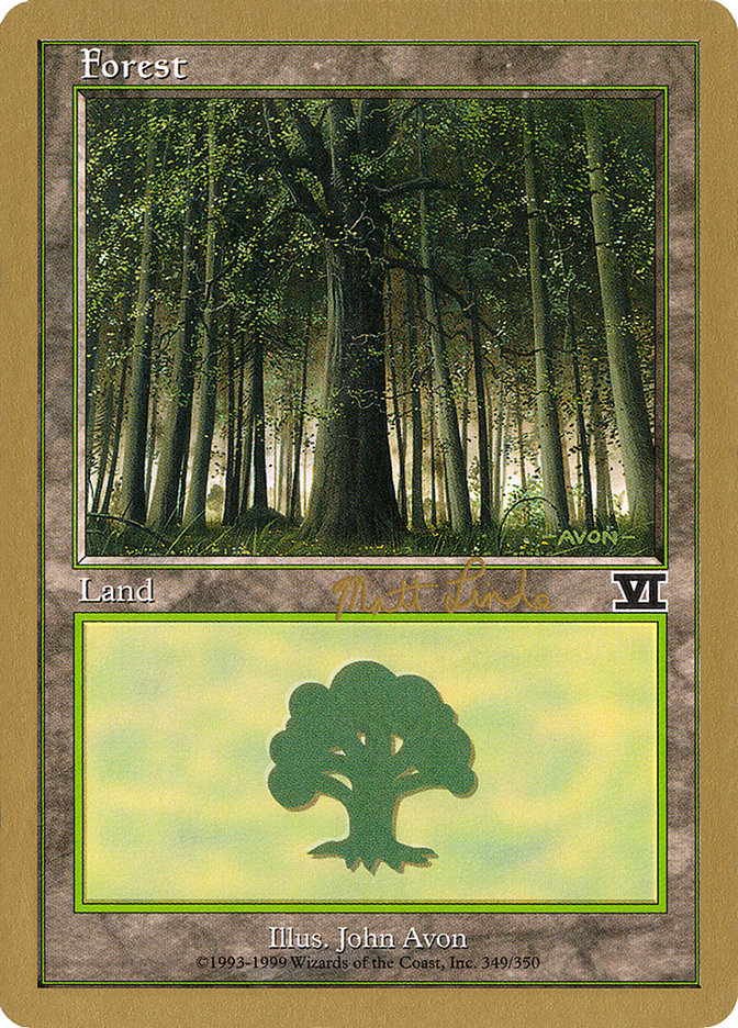 Forest (ml349) (Matt Linde) [World Championship Decks 1999] | Exor Games Truro