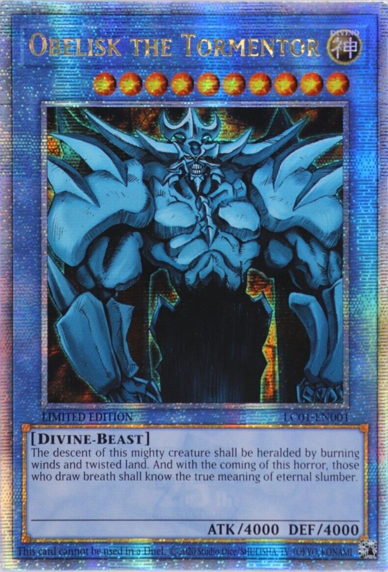 Obelisk the Tormentor (25th Anniversary) [LC01-EN001] Quarter Century Secret Rare | Exor Games Truro