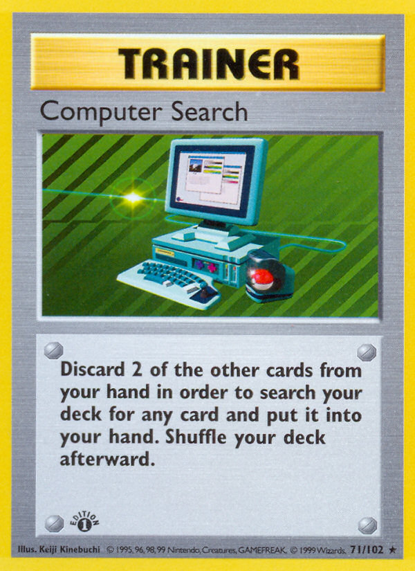 Computer Search (71/102) (Shadowless) [Base Set 1st Edition] | Exor Games Truro