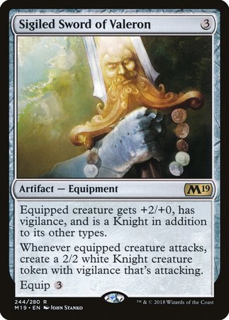 Sigiled Sword of Valeron [Core Set 2019] | Exor Games Truro