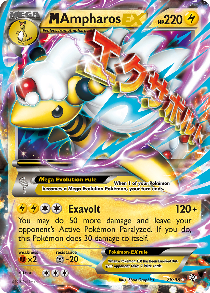 M Ampharos EX (28/98) [XY: Ancient Origins] | Exor Games Truro