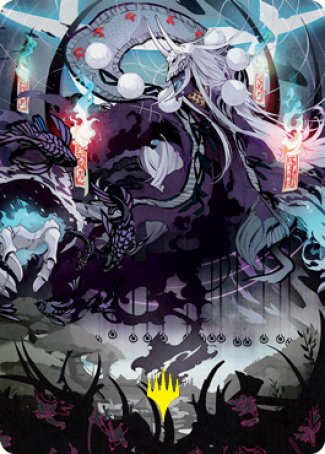 Echo of Death's Wail Art Card (Gold-Stamped Signature) [Kamigawa: Neon Dynasty Art Series] | Exor Games Truro