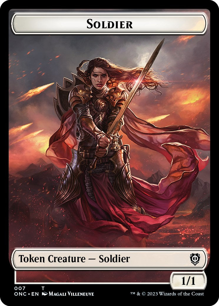 Soldier (007) // Angel Double-Sided Token [Phyrexia: All Will Be One Commander Tokens] | Exor Games Truro