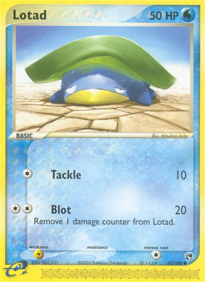 Lotad (67/100) [EX: Sandstorm] | Exor Games Truro