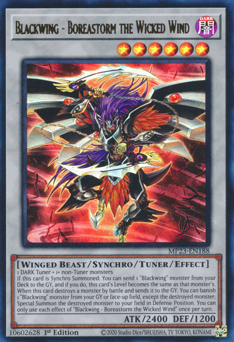 Blackwing - Boreastorm the Wicked Wind [MP23-EN188] Ultra Rare | Exor Games Truro