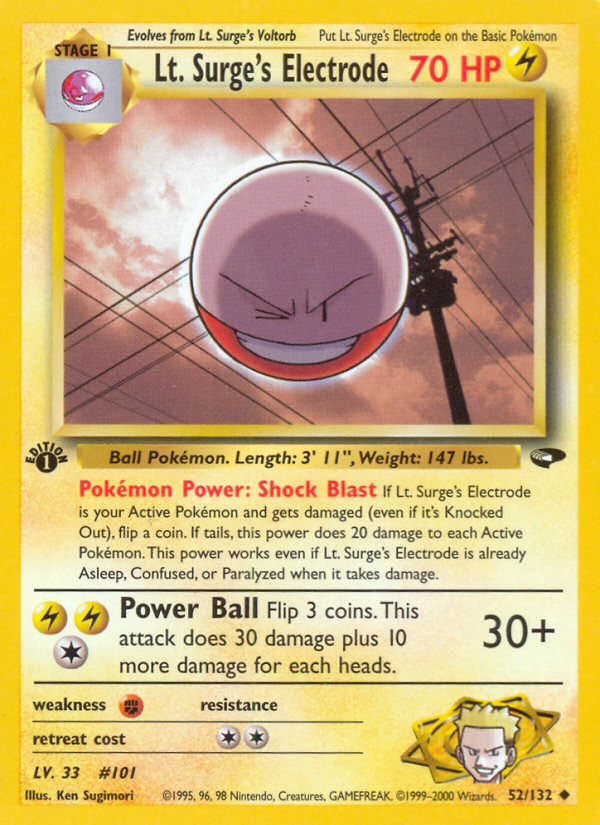 Lt. Surge's Electrode (52/132) [Gym Challenge 1st Edition] | Exor Games Truro