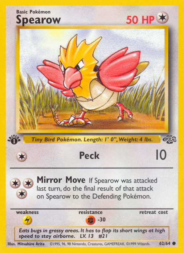 Spearow (62/64) [Jungle 1st Edition] | Exor Games Truro