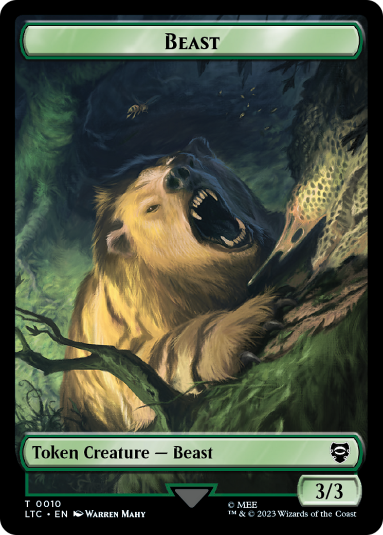 Beast // Treefolk Double Sided Token [The Lord of the Rings: Tales of Middle-Earth Commander Tokens] | Exor Games Truro