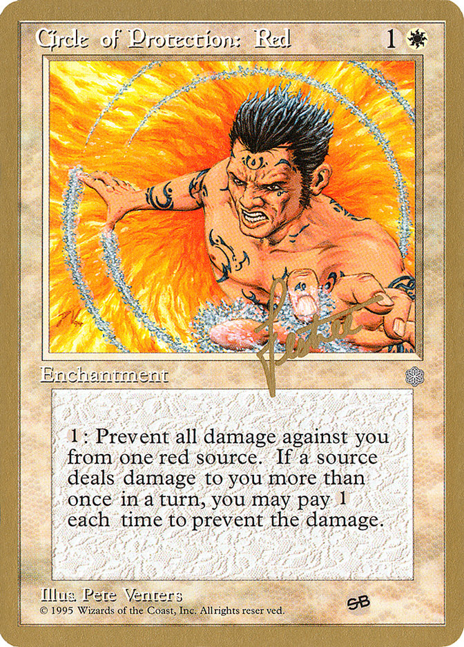Circle of Protection: Red (Bertrand Lestree) (SB) (ICE) [Pro Tour Collector Set] | Exor Games Truro