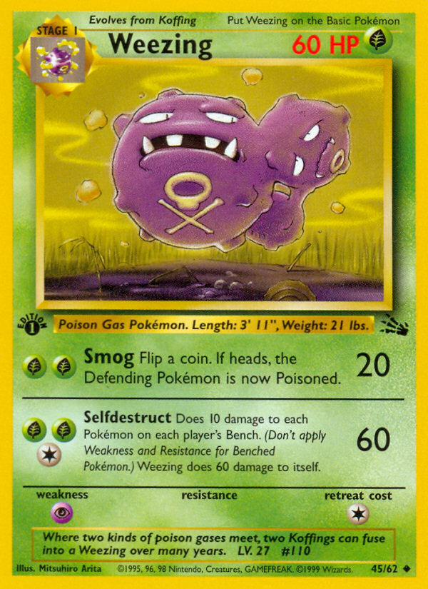 Weezing (45/62) [Fossil 1st Edition] | Exor Games Truro