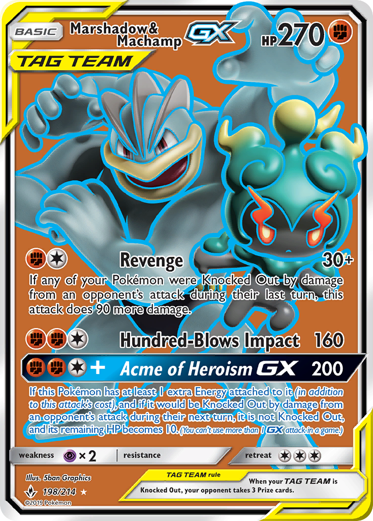 Marshadow & Machamp GX (198/214) [Sun & Moon: Unbroken Bonds] | Exor Games Truro