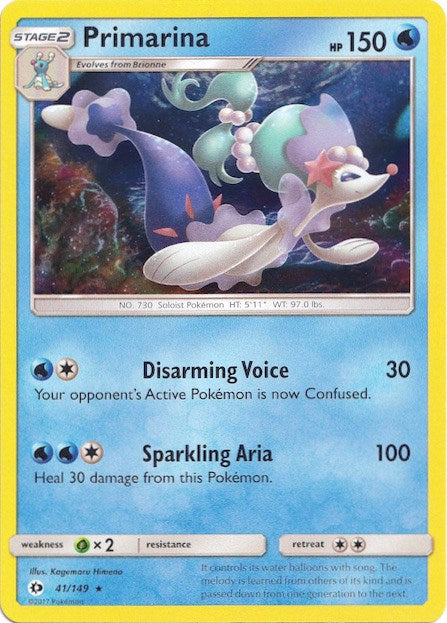 Primarina (41/149) (Water Web Holo) [Sun & Moon: Base Set] | Exor Games Truro