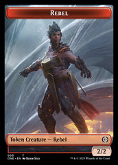 Rebel // Phyrexian Germ Double-Sided Token [Phyrexia: All Will Be One Commander Tokens] | Exor Games Truro