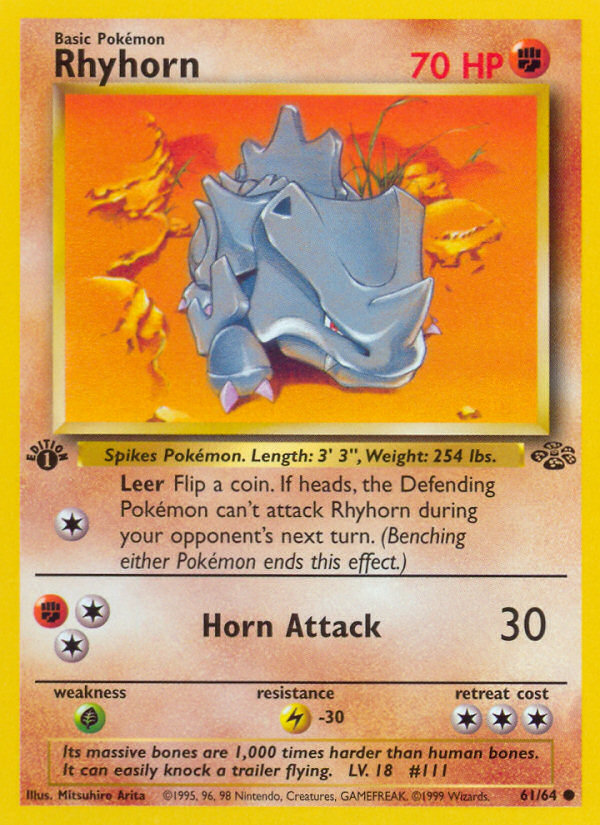 Rhyhorn (61/64) [Jungle 1st Edition] | Exor Games Truro