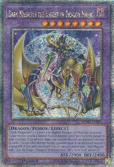 Dark Magician the Knight of Dragon Magic [BLMR-EN001] Quarter Century Secret Rare | Exor Games Truro