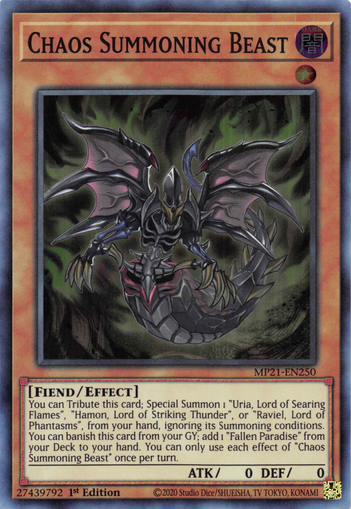 Chaos Summoning Beast [MP21-EN250] Super Rare | Exor Games Truro