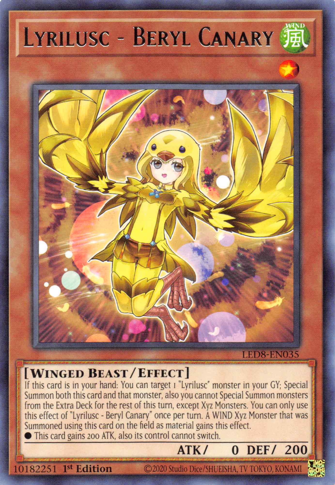 Lyrilusc - Beryl Canary [LED8-EN035] Rare | Exor Games Truro