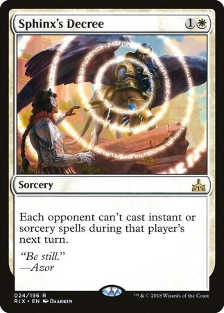 Sphinx's Decree [Rivals of Ixalan] | Exor Games Truro