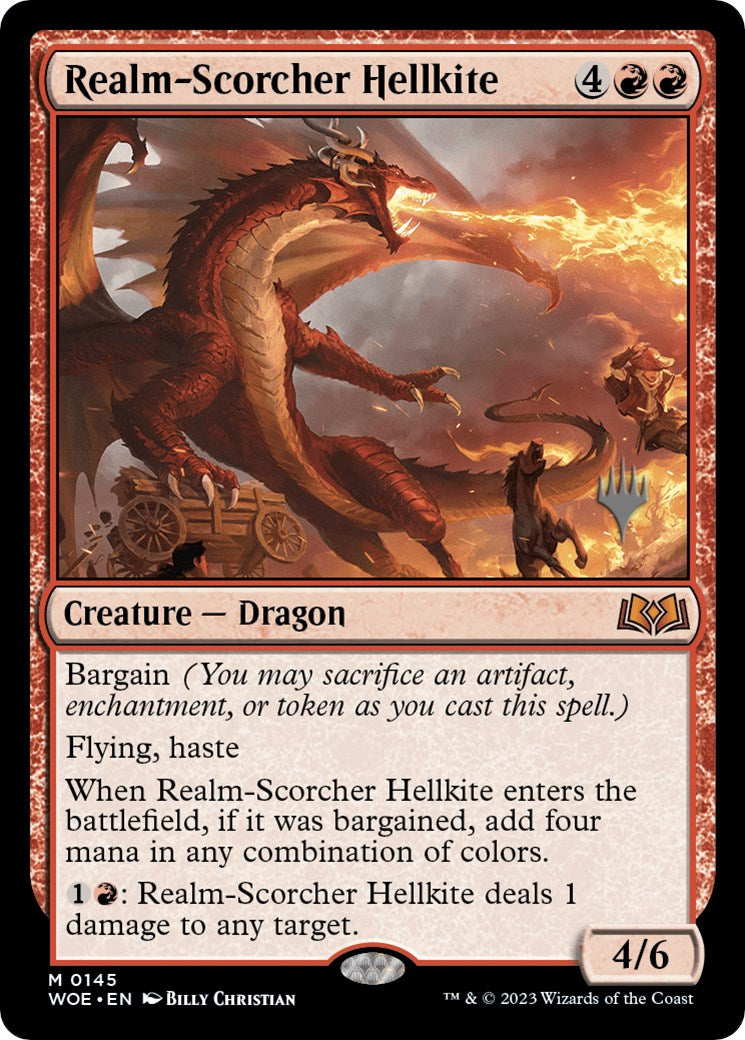 Realm-Scorcher Hellkite (Promo Pack) [Wilds of Eldraine Promos] | Exor Games Truro