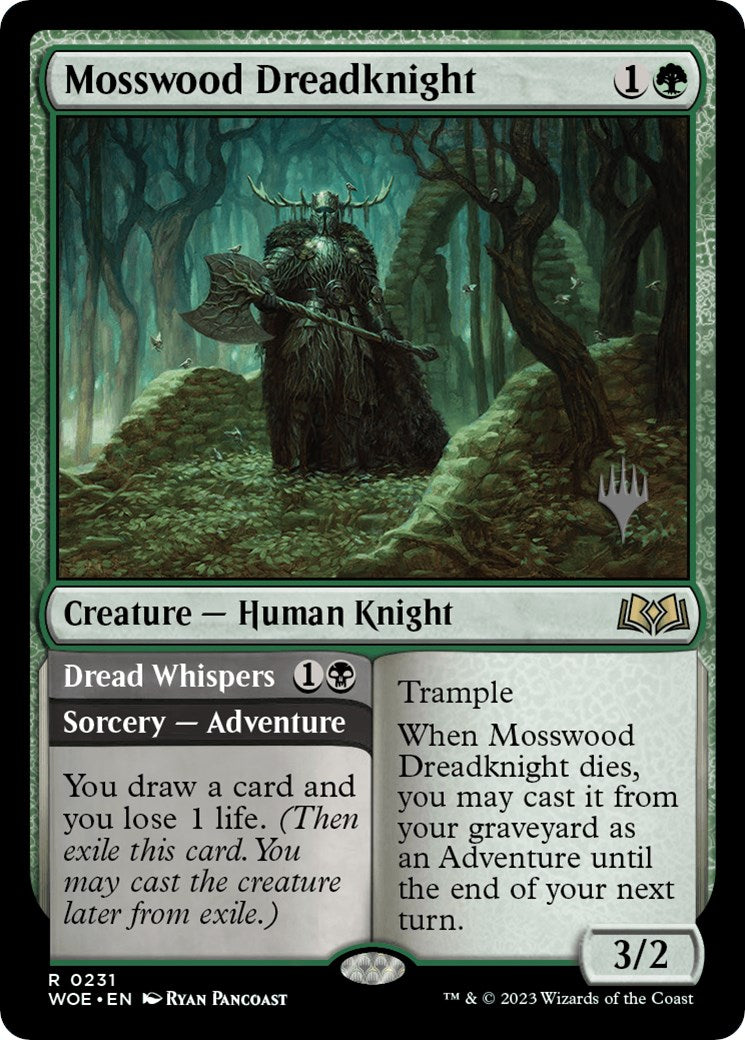 Mosswood Dreadknight // Dread Whispers (Promo Pack) [Wilds of Eldraine Promos] | Exor Games Truro