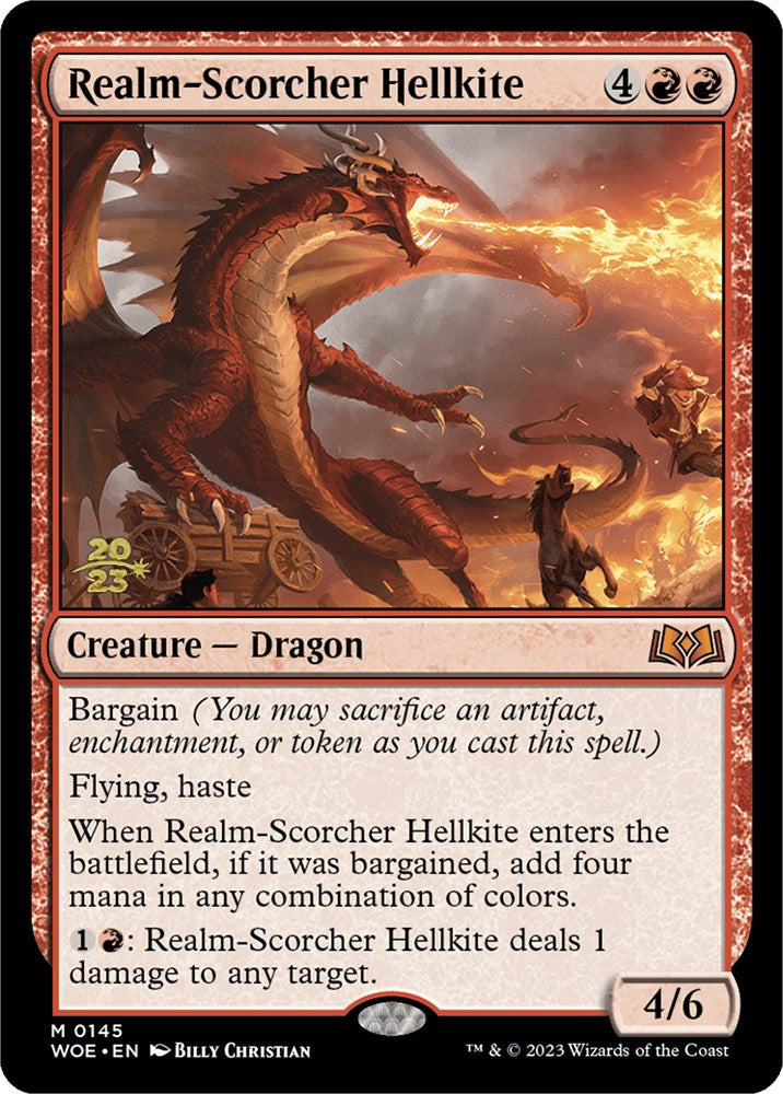 Realm-Scorcher Hellkite [Wilds of Eldraine Prerelease Promos] | Exor Games Truro