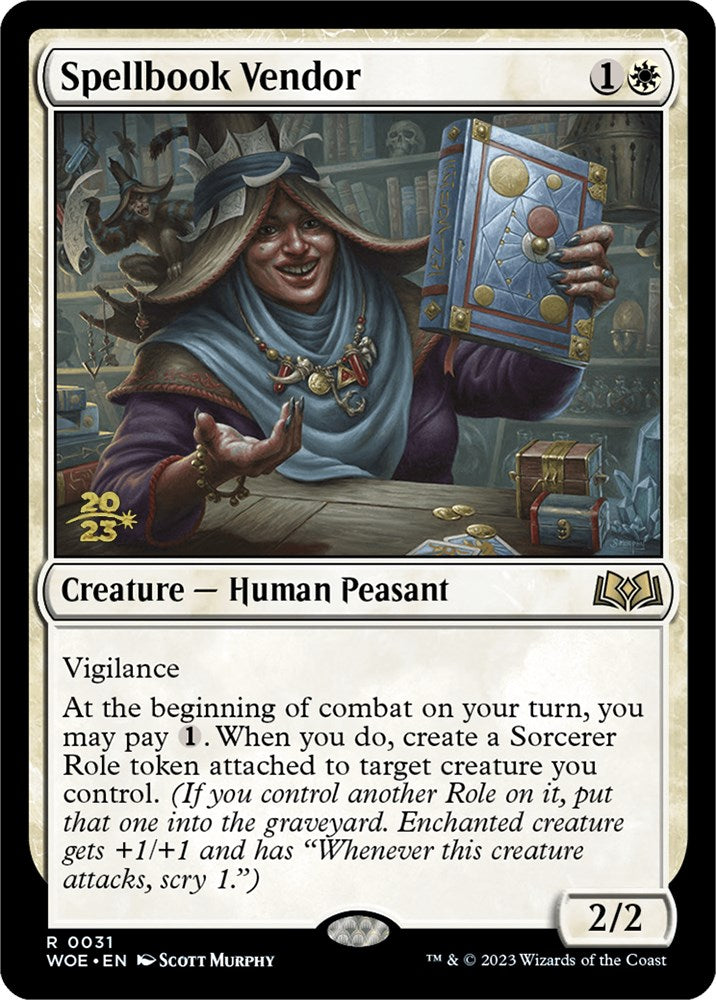 Spellbook Vendor [Wilds of Eldraine Prerelease Promos] | Exor Games Truro