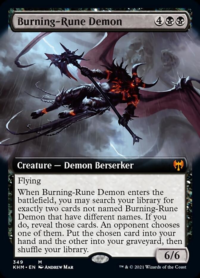 Burning-Rune Demon (Extended Art) [Kaldheim] | Exor Games Truro