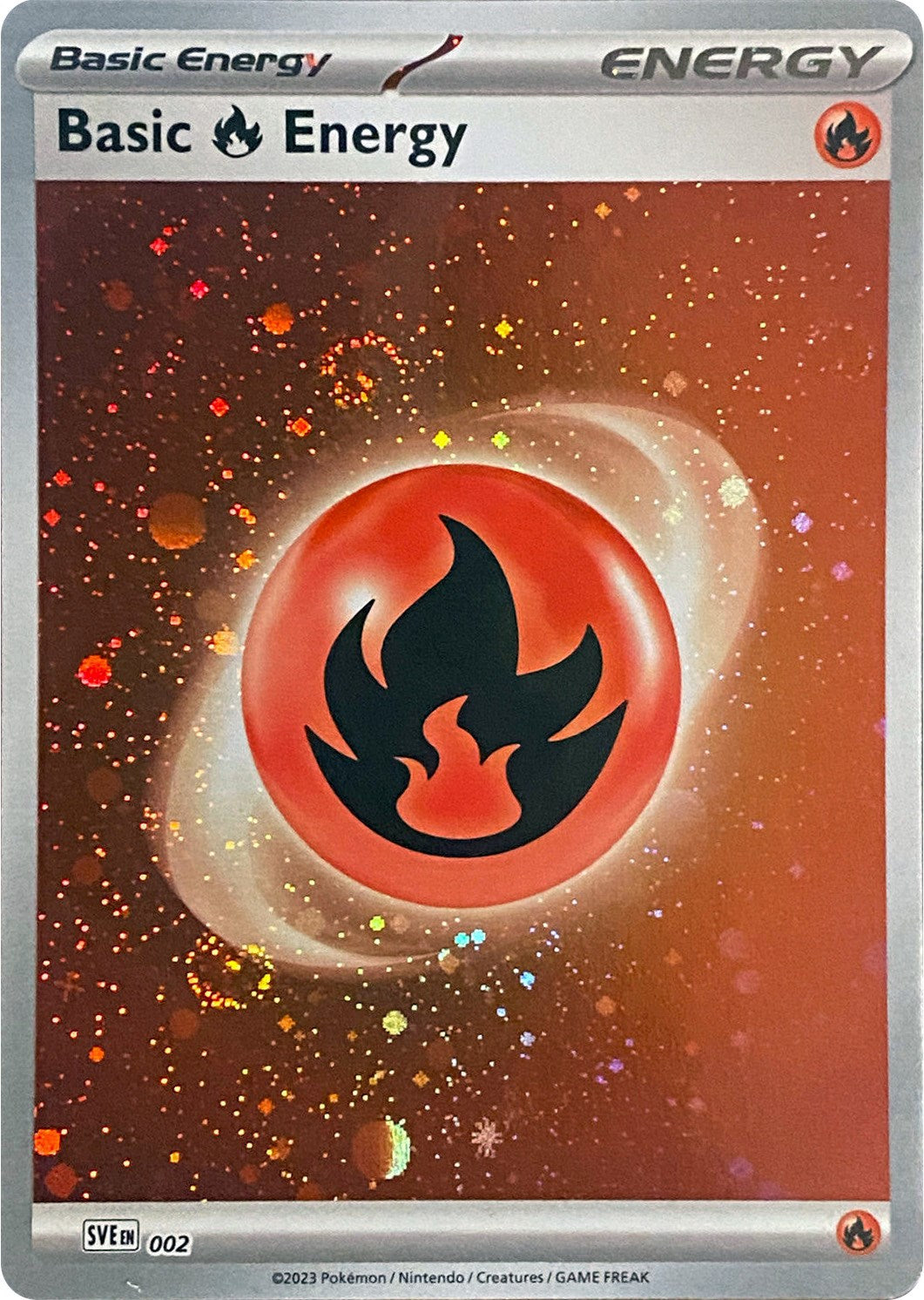 Basic Fire Energy (002) (Cosmos Holo) [Scarlet & Violet: Base Set] | Exor Games Truro