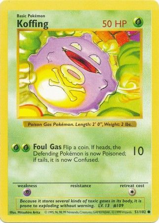 Koffing (51/102) [Base Set Shadowless Unlimited] | Exor Games Truro