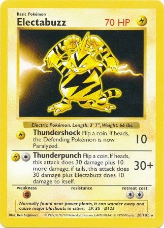 Electabuzz (20/102) [Base Set Shadowless Unlimited] | Exor Games Truro