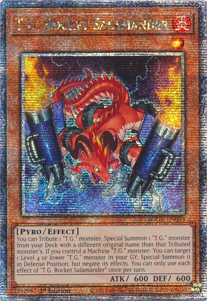 T.G. Rocket Salamander (Quarter Century Secret Rare) [AGOV-EN003] Quarter Century Secret Rare | Exor Games Truro