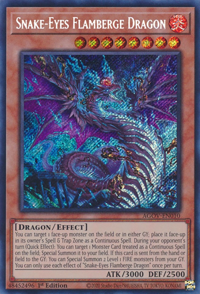 Snake-Eyes Flamberge Dragon [AGOV-EN010] Secret Rare | Exor Games Truro