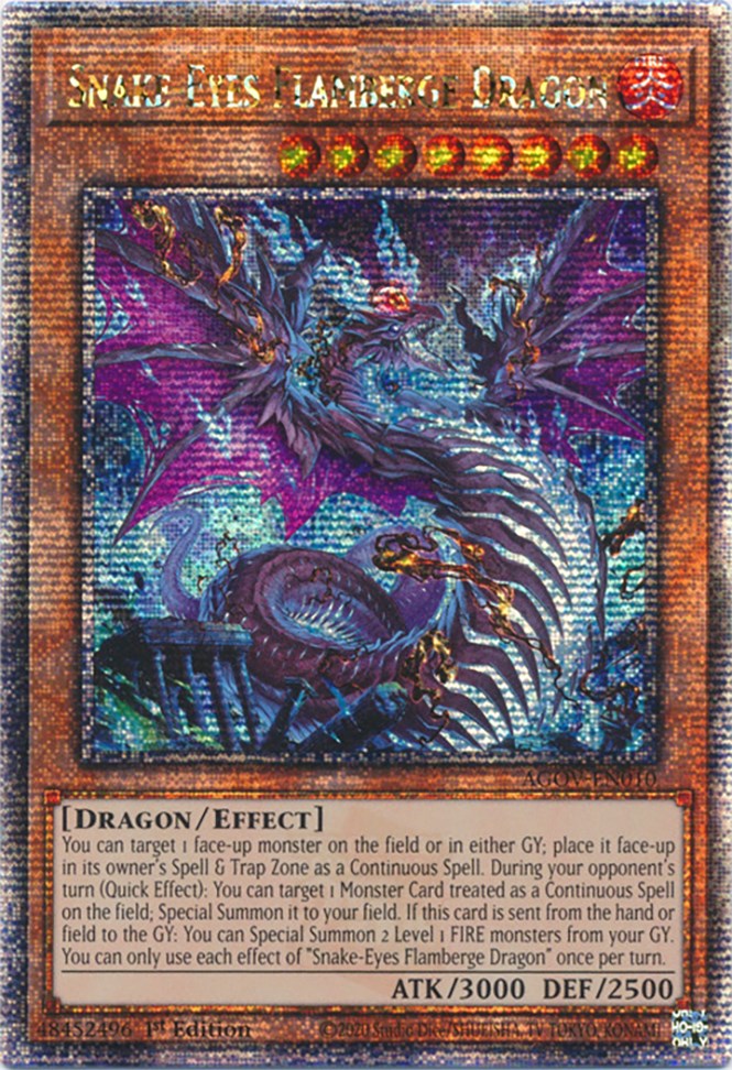 Snake-Eyes Flamberge Dragon (Quarter Century Secret Rare) [AGOV-EN010] Quarter Century Secret Rare | Exor Games Truro