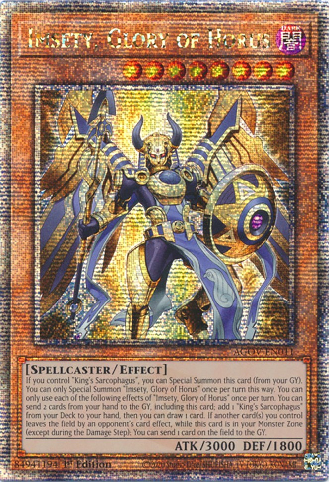 Imsety, Glory of Horus (Quarter Century Secret Rare) [AGOV-EN011] Quarter Century Secret Rare | Exor Games Truro