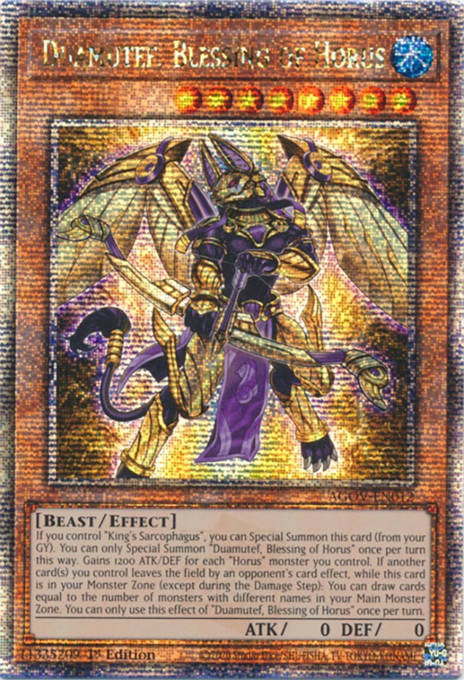 Duamutef, Blessing of Horus (Quarter Century Secret Rare) [AGOV-EN012] Quarter Century Secret Rare | Exor Games Truro