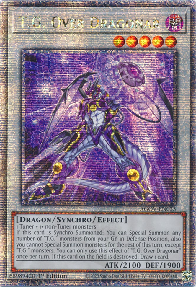 T.G. Over Dragonar (Quarter Century Secret Rare) [AGOV-EN035] Quarter Century Secret Rare | Exor Games Truro