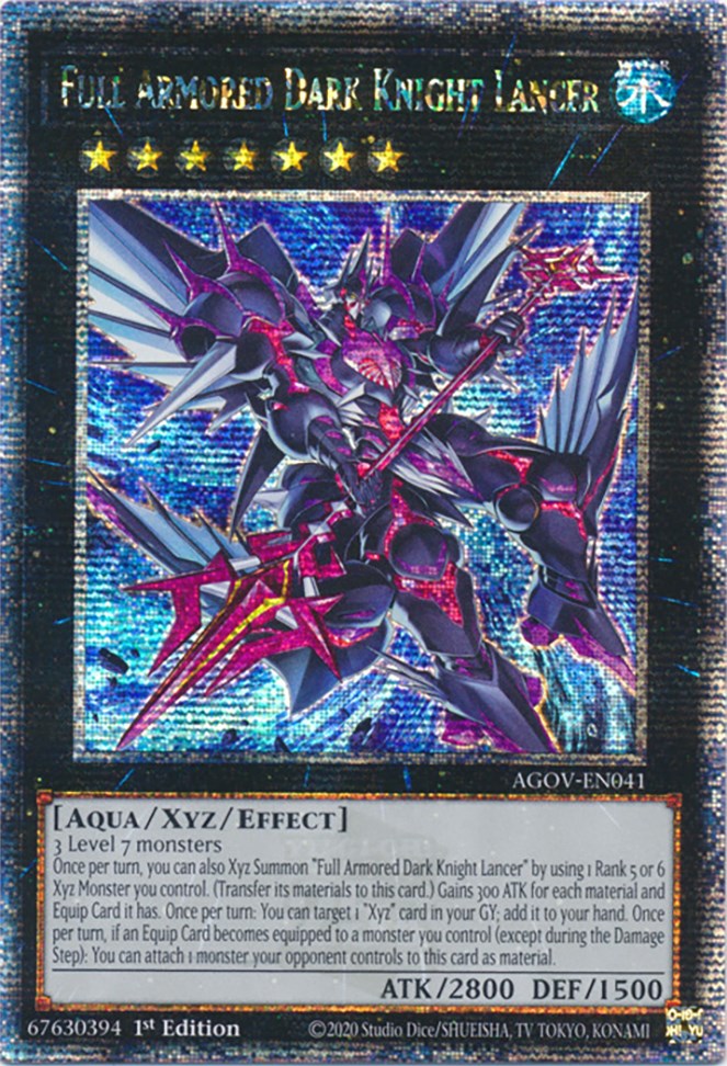 Full Armored Dark Knight Lancer (Quarter Century Secret Rare) [AGOV-EN041] Quarter Century Secret Rare | Exor Games Truro