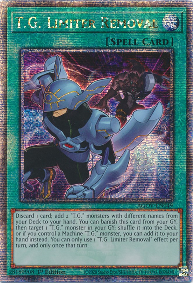 T.G. Limiter Removal (Quarter Century Secret Rare) [AGOV-EN049] Quarter Century Secret Rare | Exor Games Truro