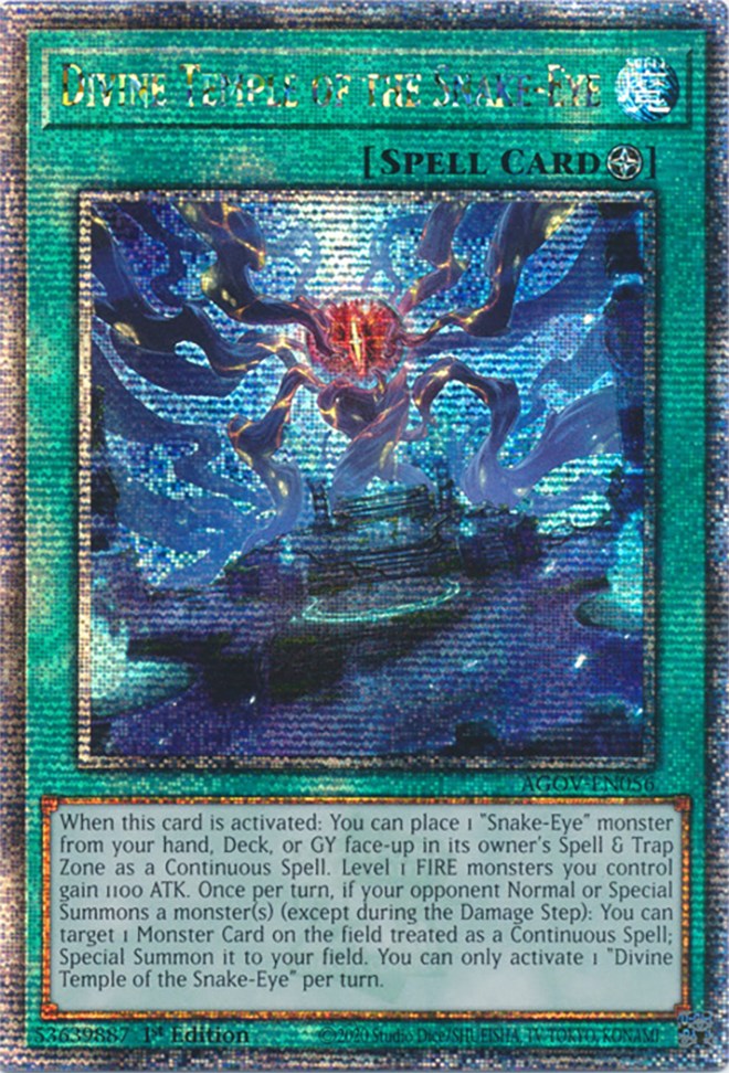 Divine Temple of the Snake-Eye (Quarter Century Secret Rare) [AGOV-EN056] Quarter Century Secret Rare | Exor Games Truro