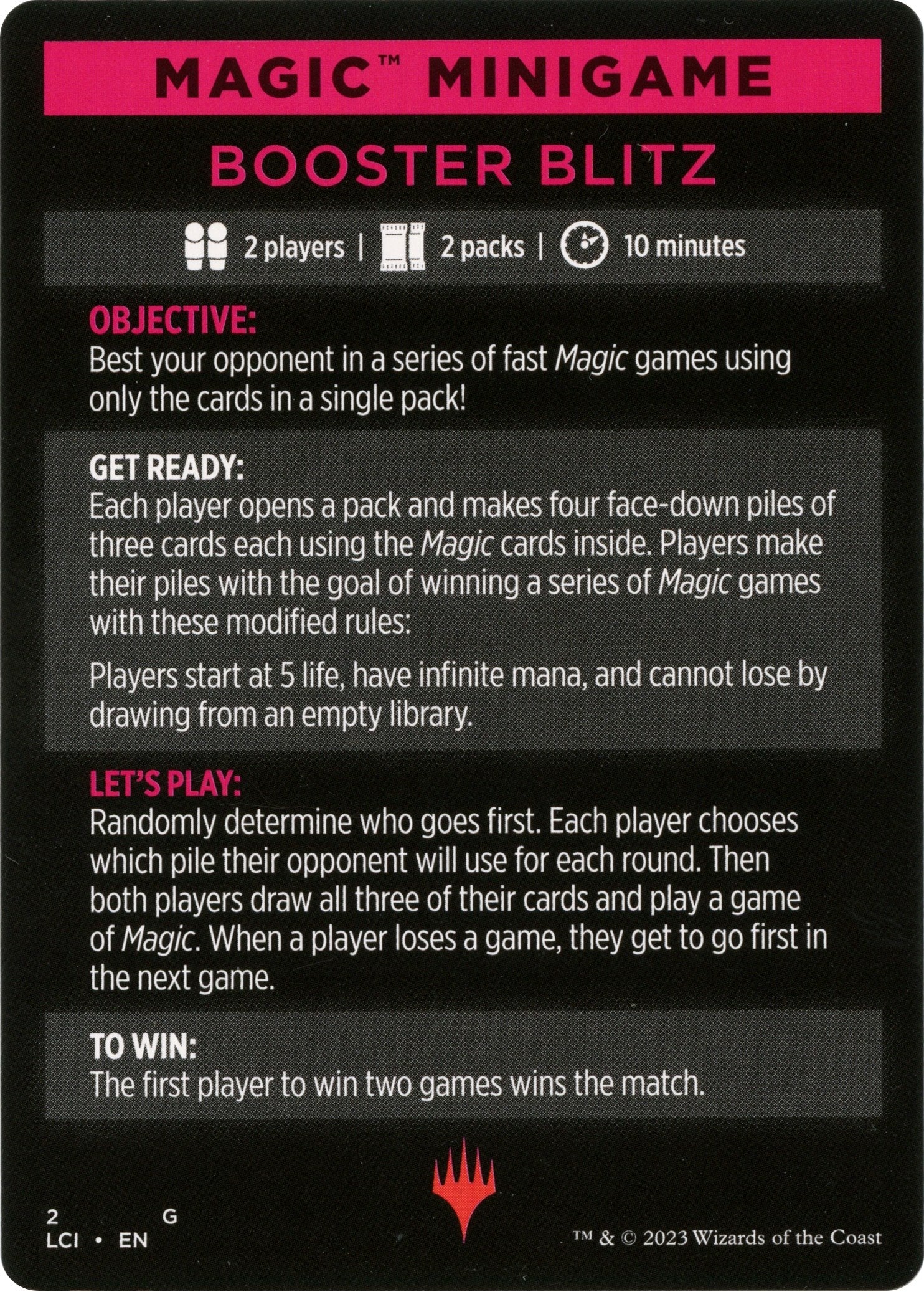Booster Blitz (Magic Minigame) [The Lost Caverns of Ixalan Minigame] | Exor Games Truro