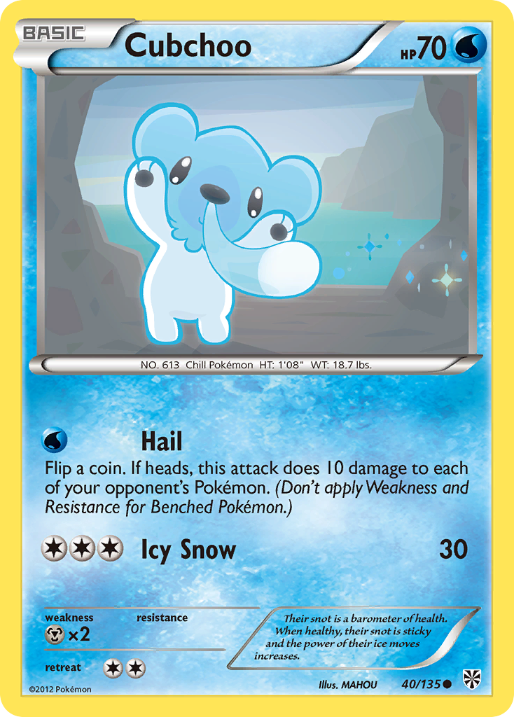 Cubchoo (40/135) [Black & White: Plasma Storm] | Exor Games Truro