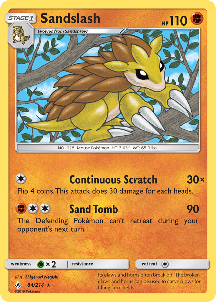 Sandslash (84/214) [Sun & Moon: Unbroken Bonds] | Exor Games Truro