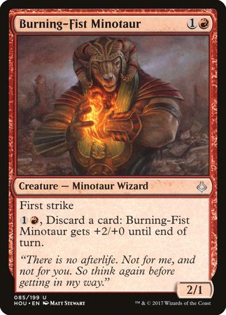 Burning-Fist Minotaur [Hour of Devastation] | Exor Games Truro