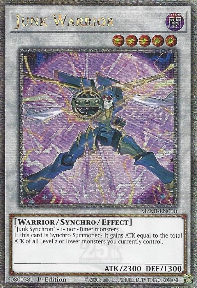 Junk Warrior (Quarter Century Secret Rare) [MZMI-EN000] Quarter Century Secret Rare | Exor Games Truro